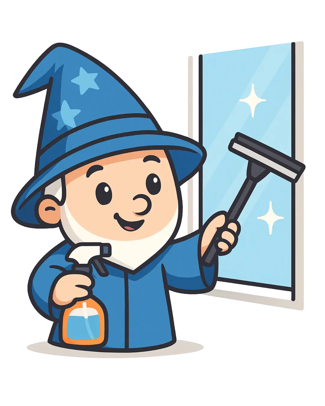 Window cleaning mascot for CleanWiz.ca